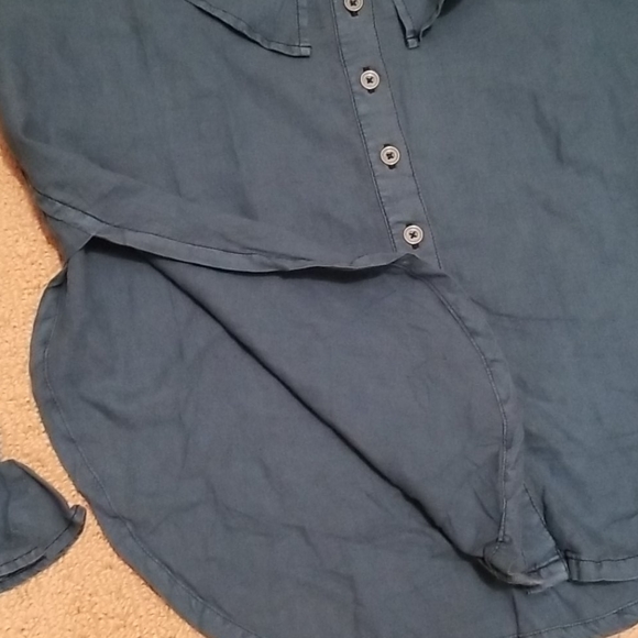 🧶Free People Blue Button Blouse - Picture 7 of 9